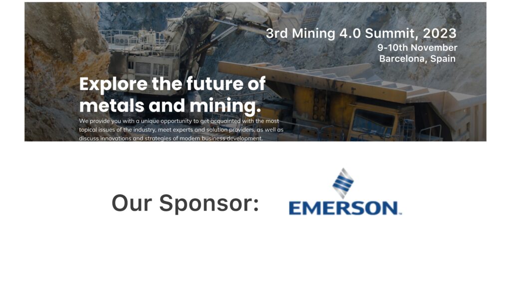 Emerson joins as sponsor for the 3rd Mining 4.0 Summit